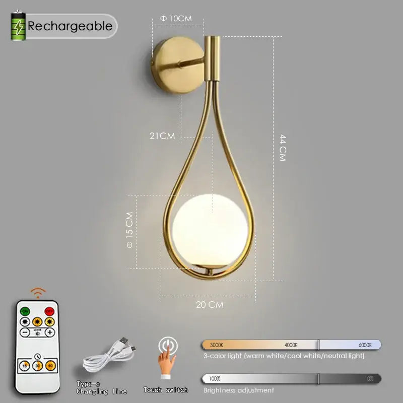 Black Battery Wall Sconces Remote