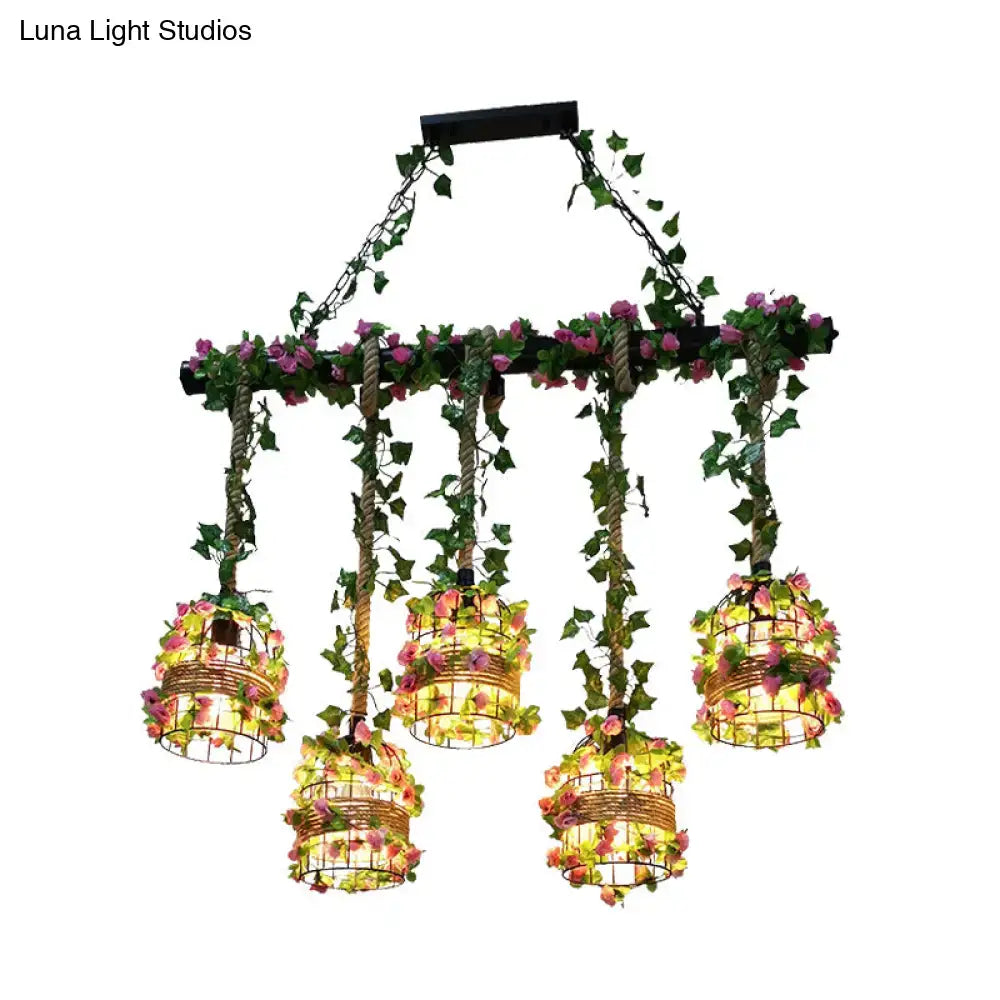 Black Birdcage Pendant Light Fixture