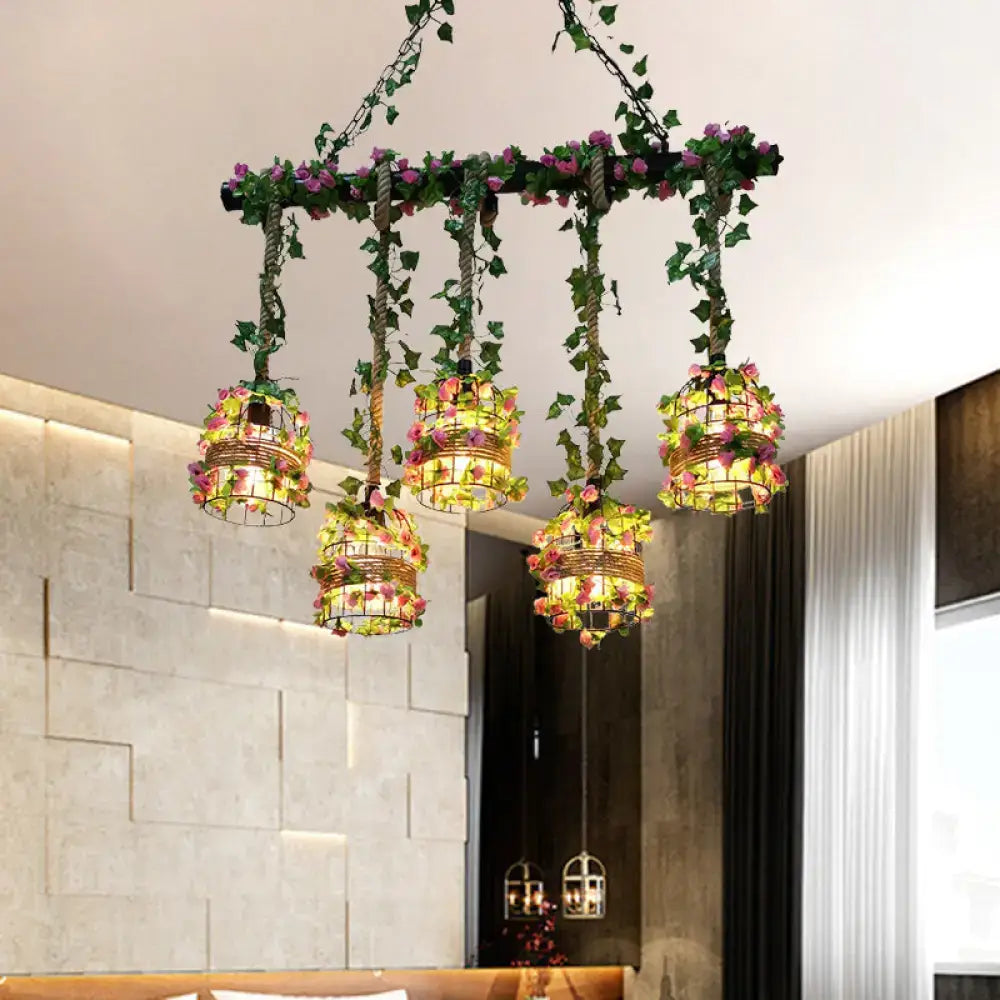 Black Birdcage Pendant Light Fixture