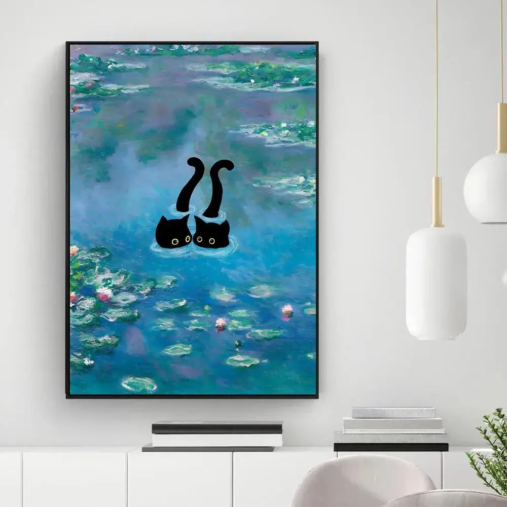 Black Cat Canvas Wall Art