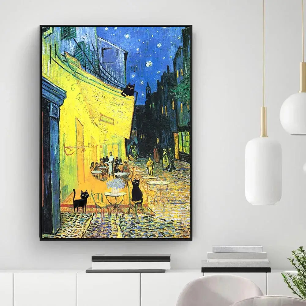 Black Cat Canvas Wall Art