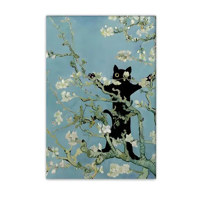Black Cat Canvas Wall Art