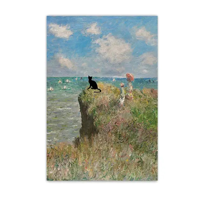 Black Cat Canvas Wall Art