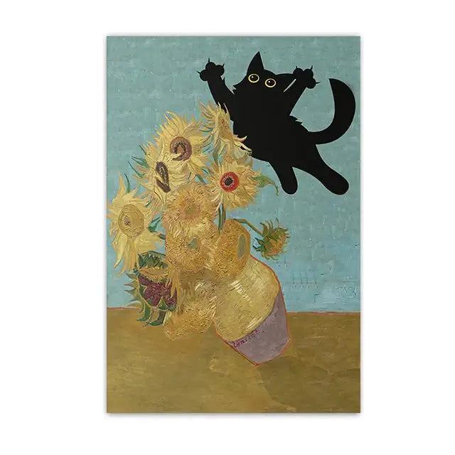 Black Cat Canvas Wall Art