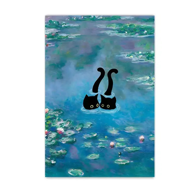 Black Cat Canvas Wall Art