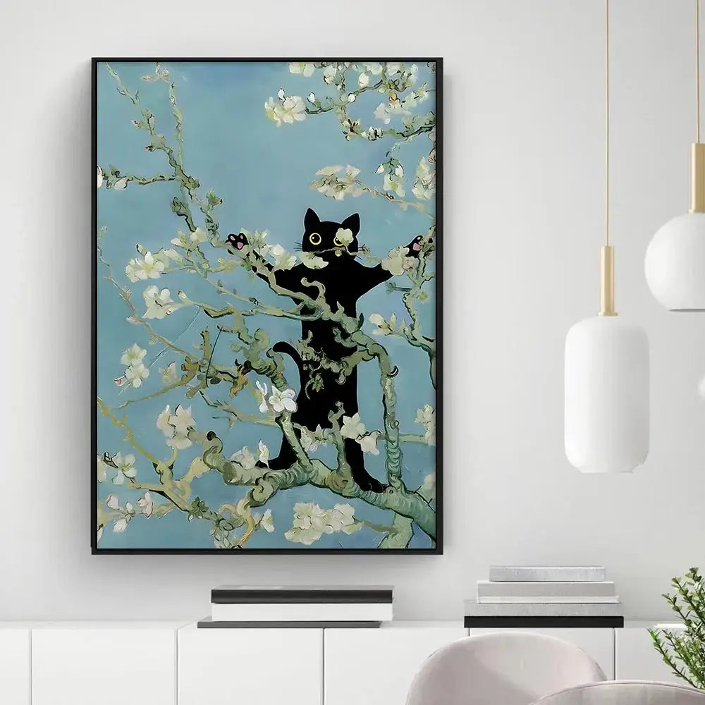Black Cat Canvas Wall Art