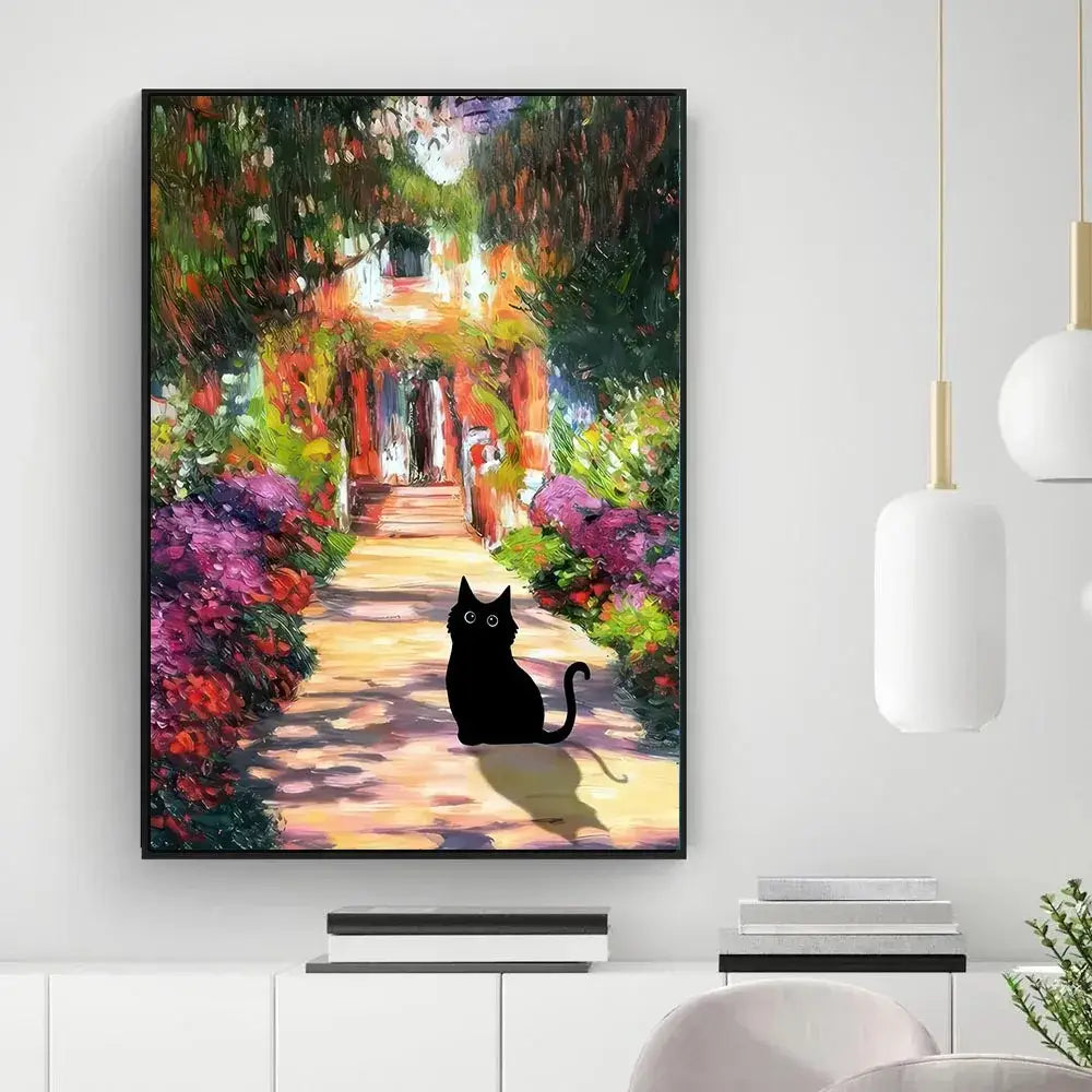 Black Cat Canvas Wall Art
