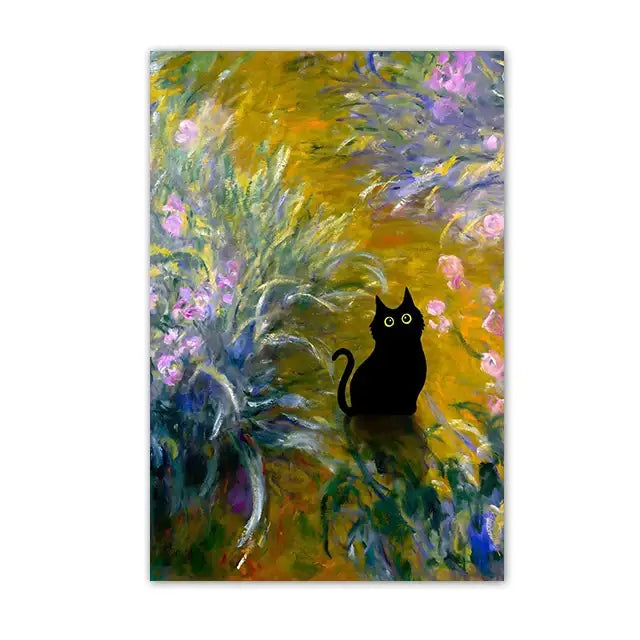 Black Cat Canvas Wall Art