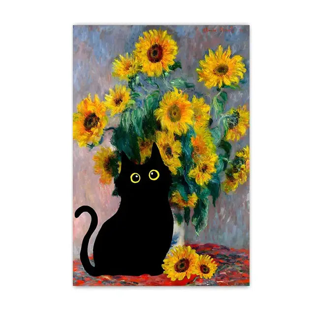 Black Cat Canvas Wall Art