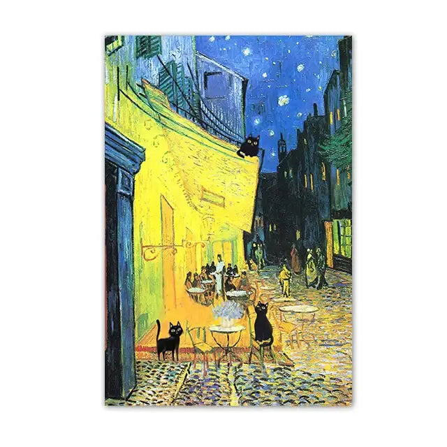 Black Cat Canvas Wall Art