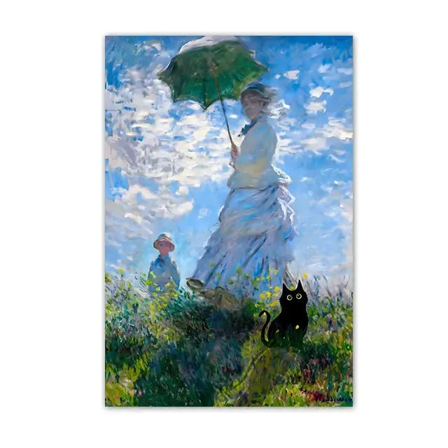 Black Cat Canvas Wall Art