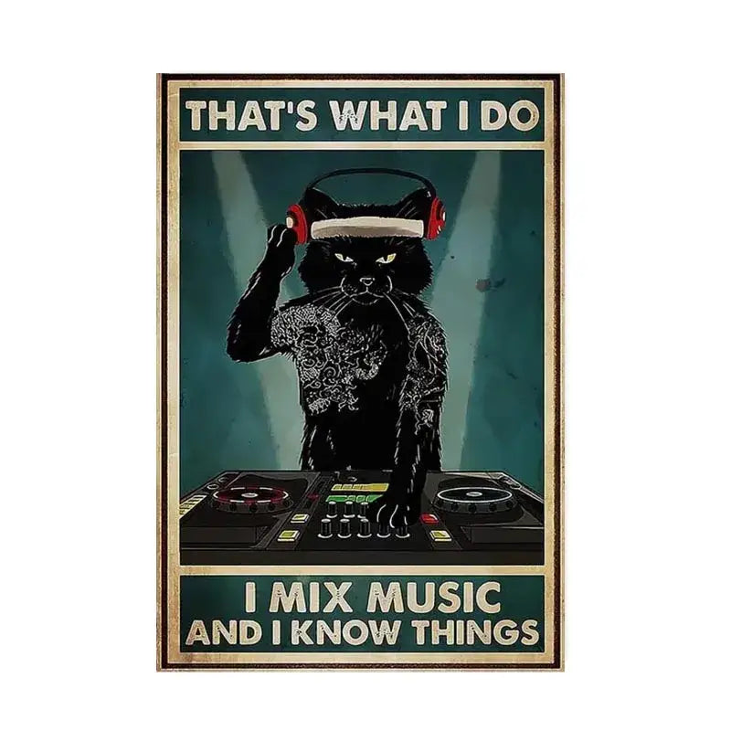 Black Cat Music Poster Home Decor