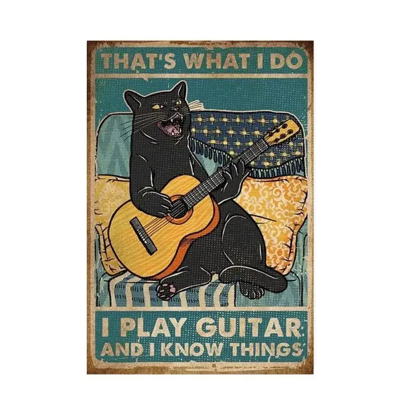 Black Cat Music Poster Home Decor