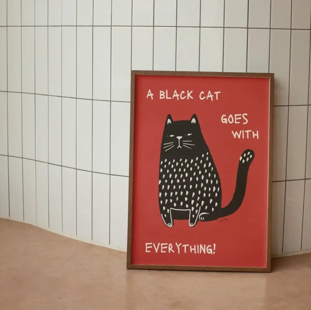 Black Cat Wall Art Canvas