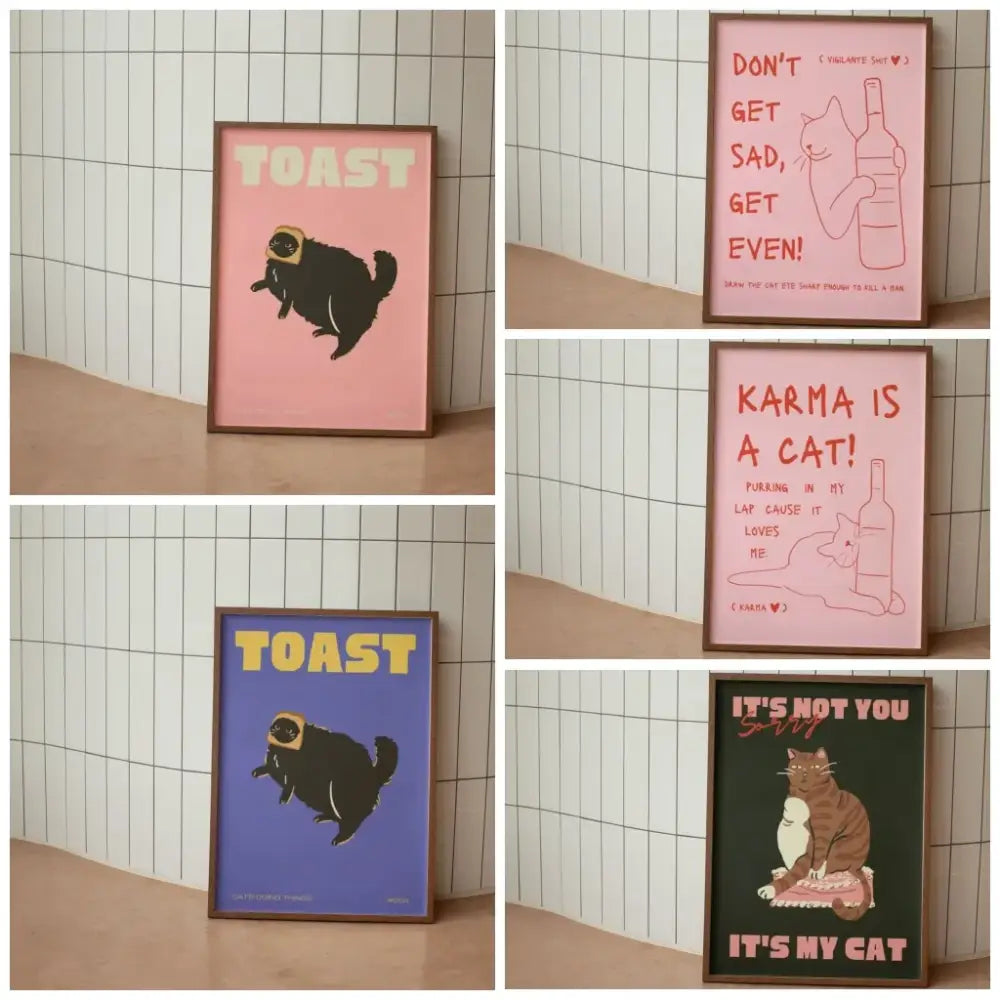 Black Cat Wall Art Canvas