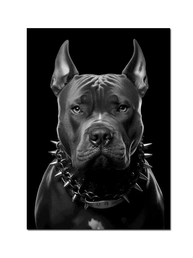 Black Doberman Dog Canvas Art