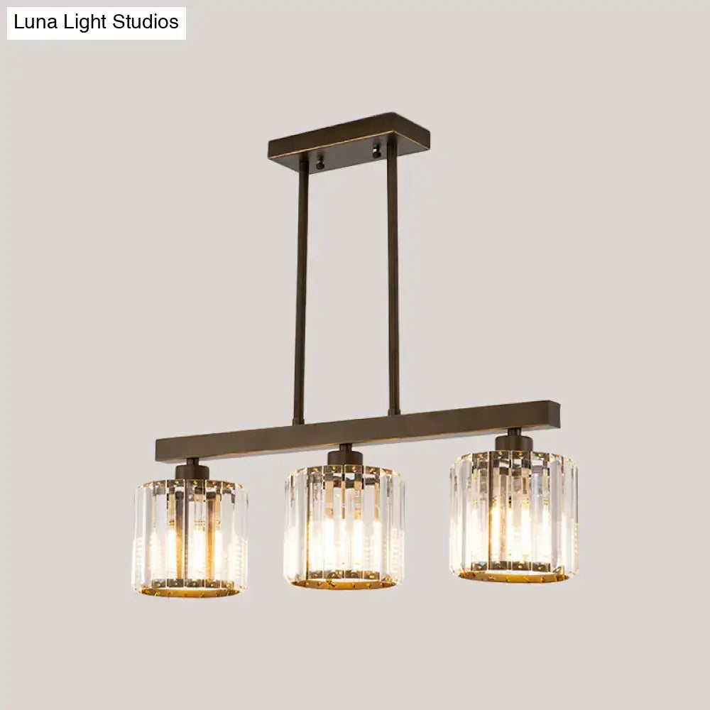 Black Island Chandelier Clear Crystal