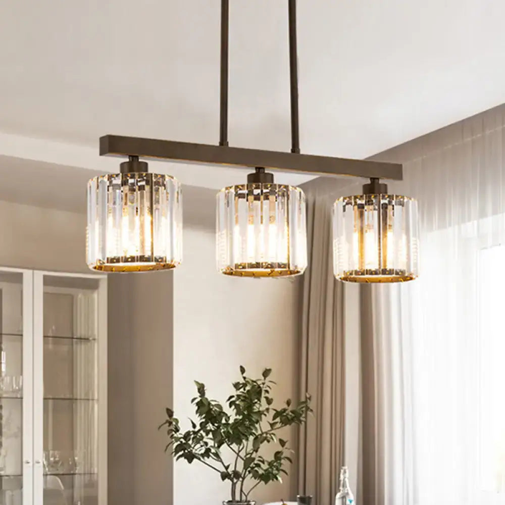 Black Island Chandelier Clear Crystal