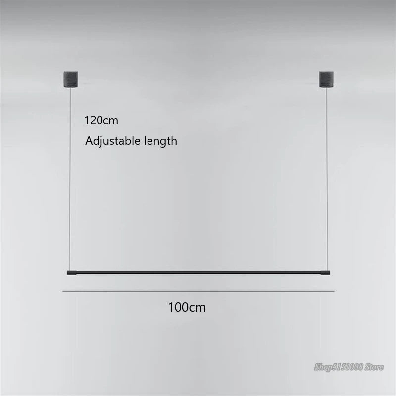 Black Linear Metal LED Pendant Light