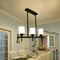 Black metal 3 light cylinder chandelier dining room 110v-120v lamp