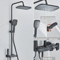 Black piano digital shower system with brass faucets for bathroom