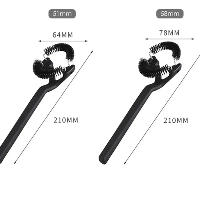 Black plastic coffee machine grinder brush – kitchen cleaning tool