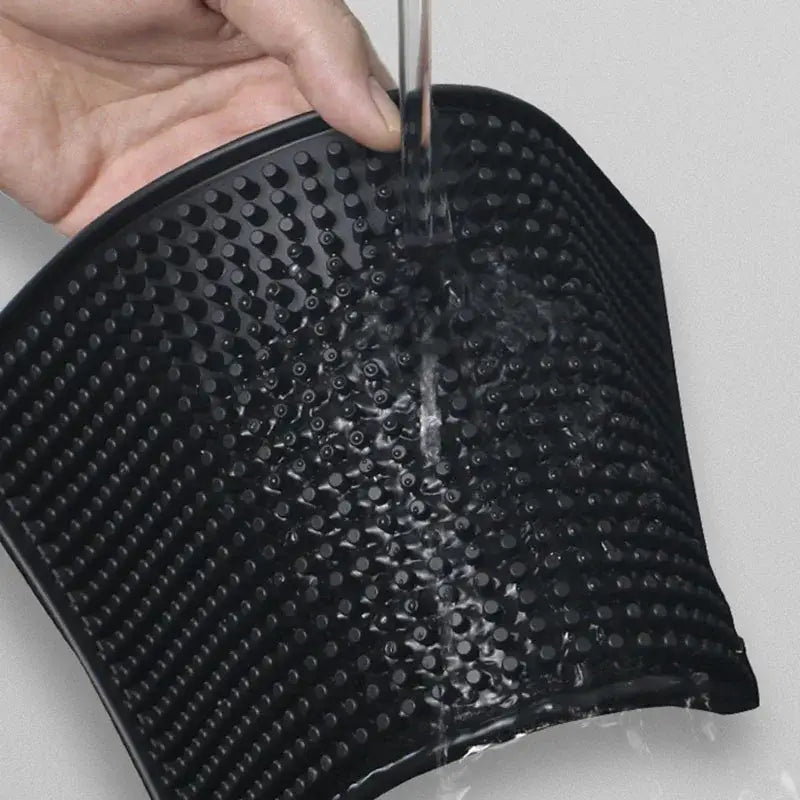 Black rubber raised dot coffee bar cup mats kitchen drain mat