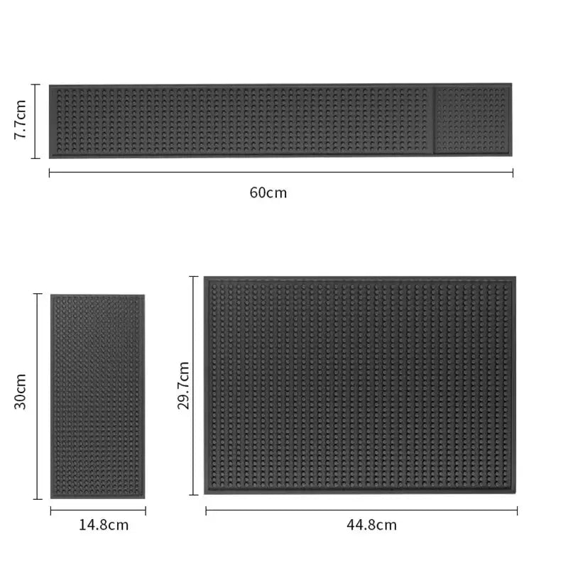 Black rubber raised dot coffee bar cup mats kitchen drain mat