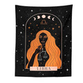 Black scorpio celestial constellation tapestry bedroom moon wall art