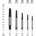 Black & silver bolt extractor kit garage broken screw remover set