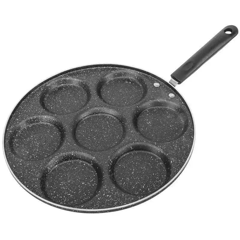 Black speckled six section breakfast egg pan kitchen cooking tool