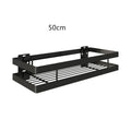 Black two tier metal bathroom shelf shower storage basket