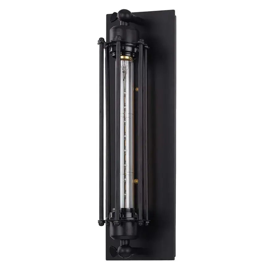 Black vintage industrial wall sconce with edison bulb for bedroom