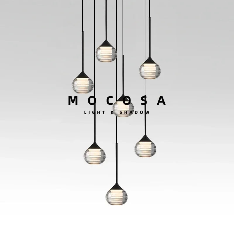Black Water Drop Acrylic LED Pendant Light