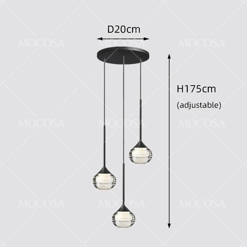 Black Water Drop Acrylic LED Pendant Light
