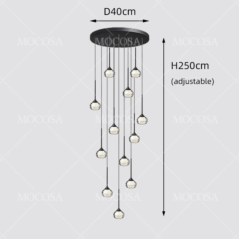 Black Water Drop Acrylic LED Pendant Light