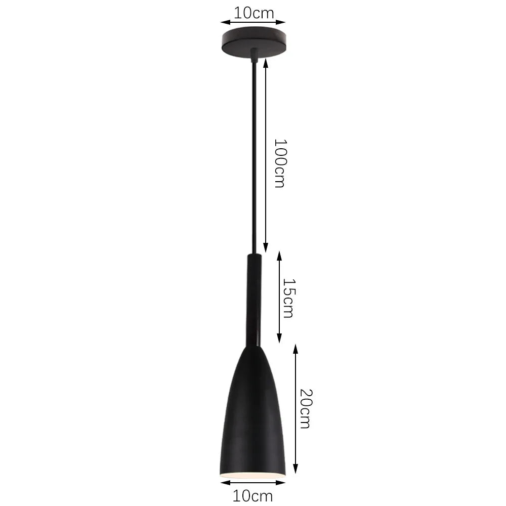 Black Wood Industrial Pendant Light