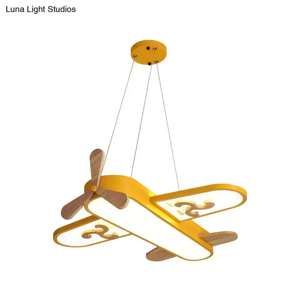 Blue airplane led chandelier bedroom light with stepless dimming