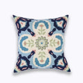 Blue floral mandala cotton pillow cover living room decor