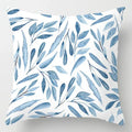 Blue geometric marble throw pillows for living room decor