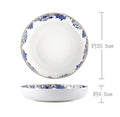 Blue lotus dinnerware and tea set dining room porcelain floral decor