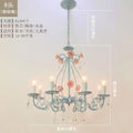 Blue & pink crystal bouquet pendant light for bedroom