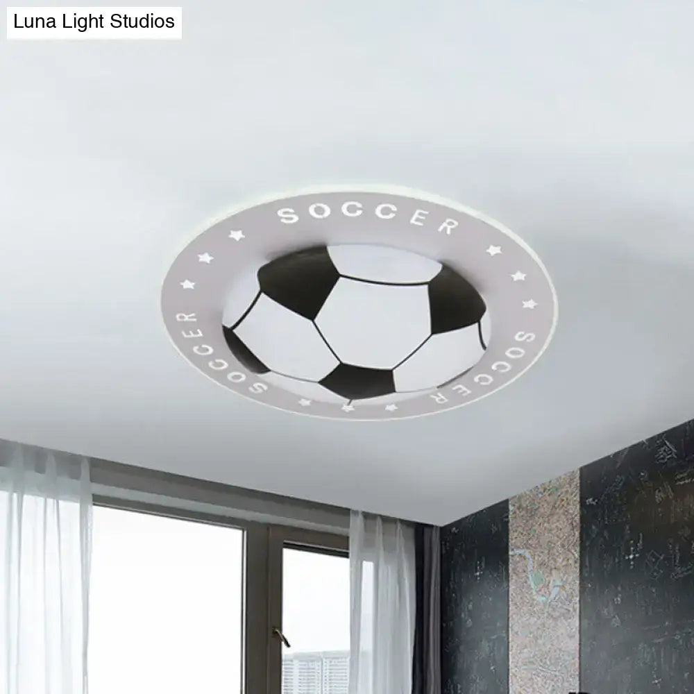 Blue & white football led flush mount kids bedroom light