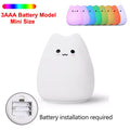 Blue white & purple cat silicone touch night light bedroom lamp