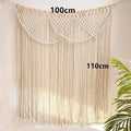 ستارة بوهيمية مكرمية قطنية مع كرمة للتعليق على جدار غرفة النوم