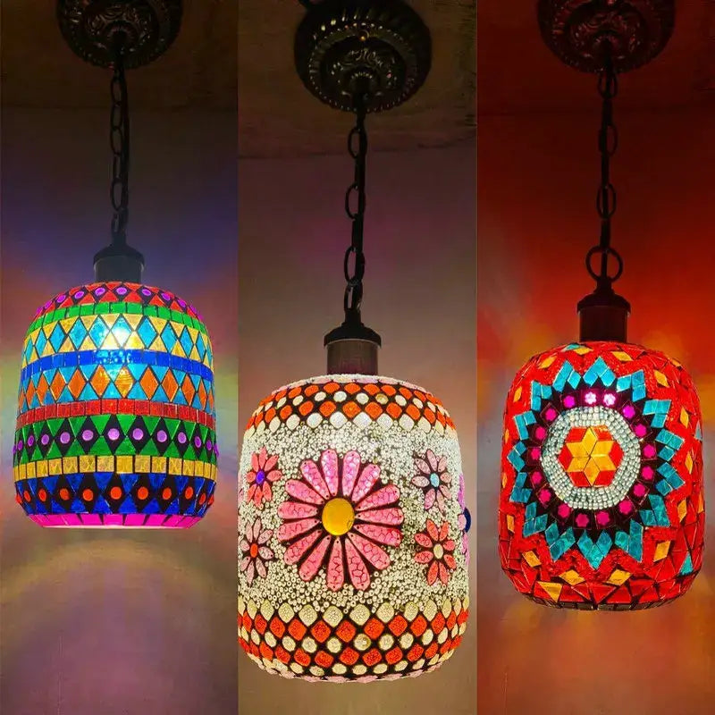 Bohemia turkish mosaic hanging sconce – bedroom vintage led light