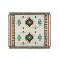 Bohemian beige geometric sofa blanket living room vintage plaid design