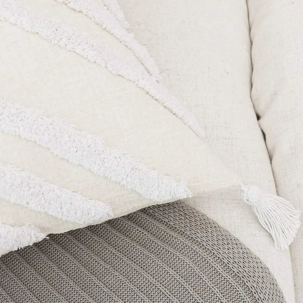 Bohemian chenille pillowcase cream tufted cushion for living room