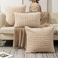 Bohemian cream velvet knitted cushion cover living room pillow case