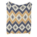Bohemian flower knitted throw blanket cream floral bedroom decor
